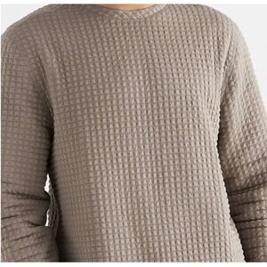 NOBULL Quilted Crewneck Sweatshirt Taupe Brown Grid Pullover Womens Large